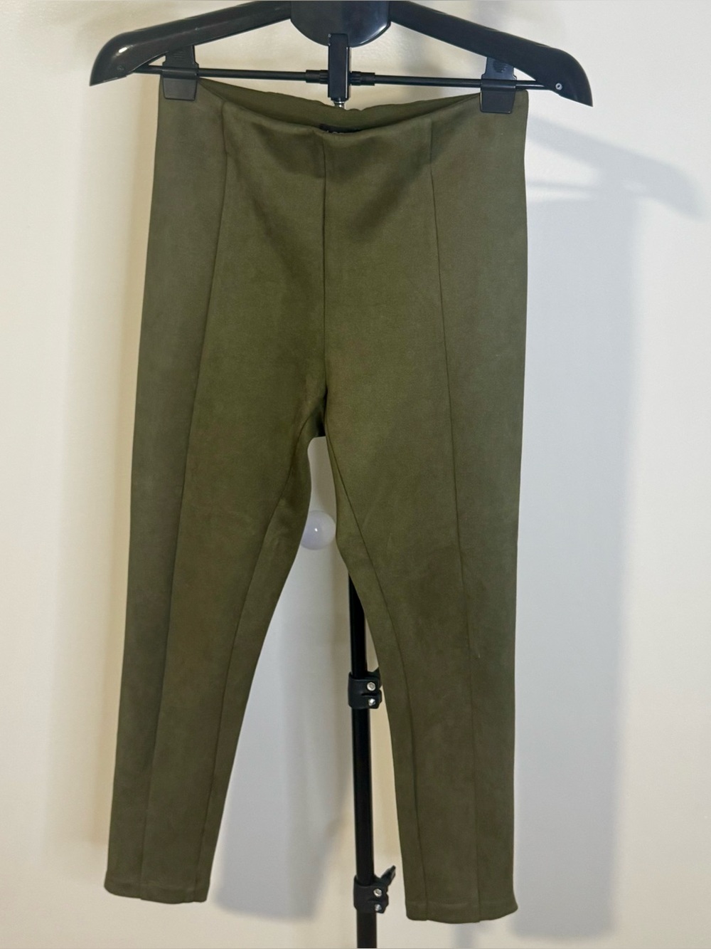 LOFT Olive Green Faux Suede Leggings